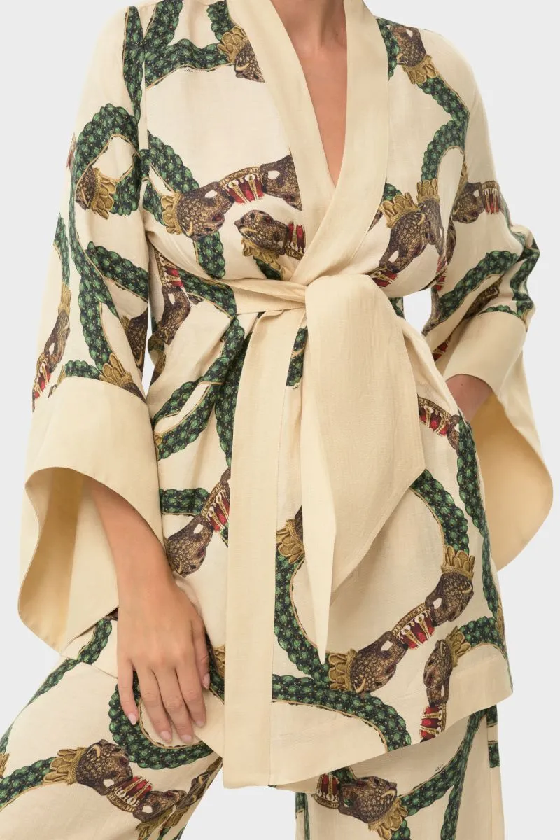 AMARA MINI KIMONO ROBE IN CELINE