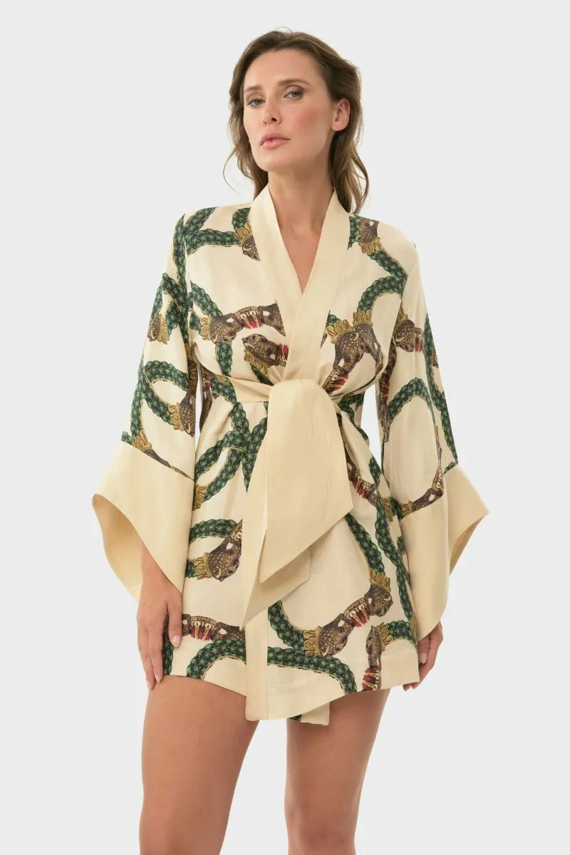 AMARA MINI KIMONO ROBE IN CELINE