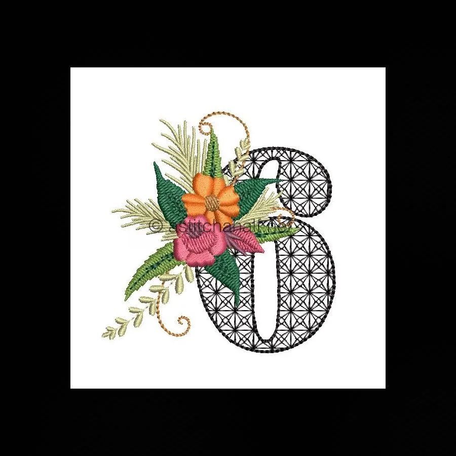 Black Velvet Monogram Number 6