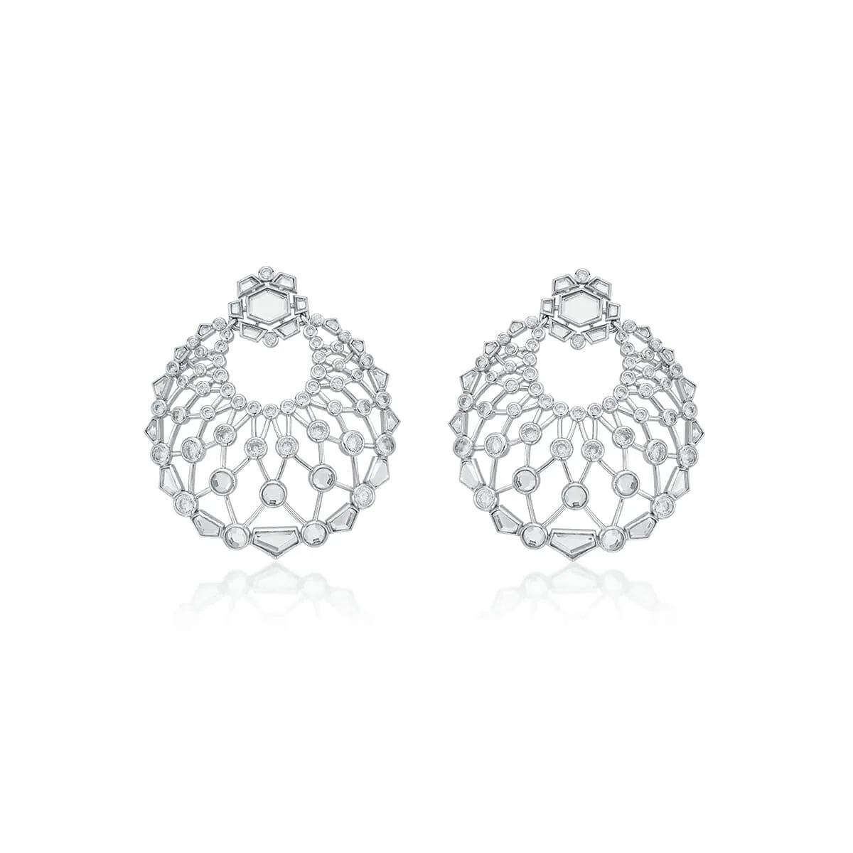 Crystal Moon Bali Earrings
