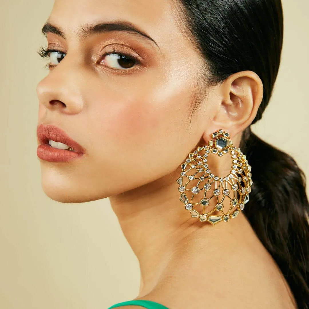 Crystal Moon Bali Earrings