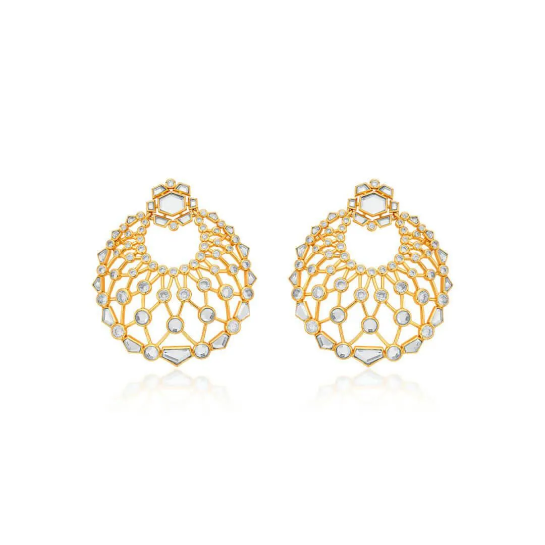 Crystal Moon Bali Earrings