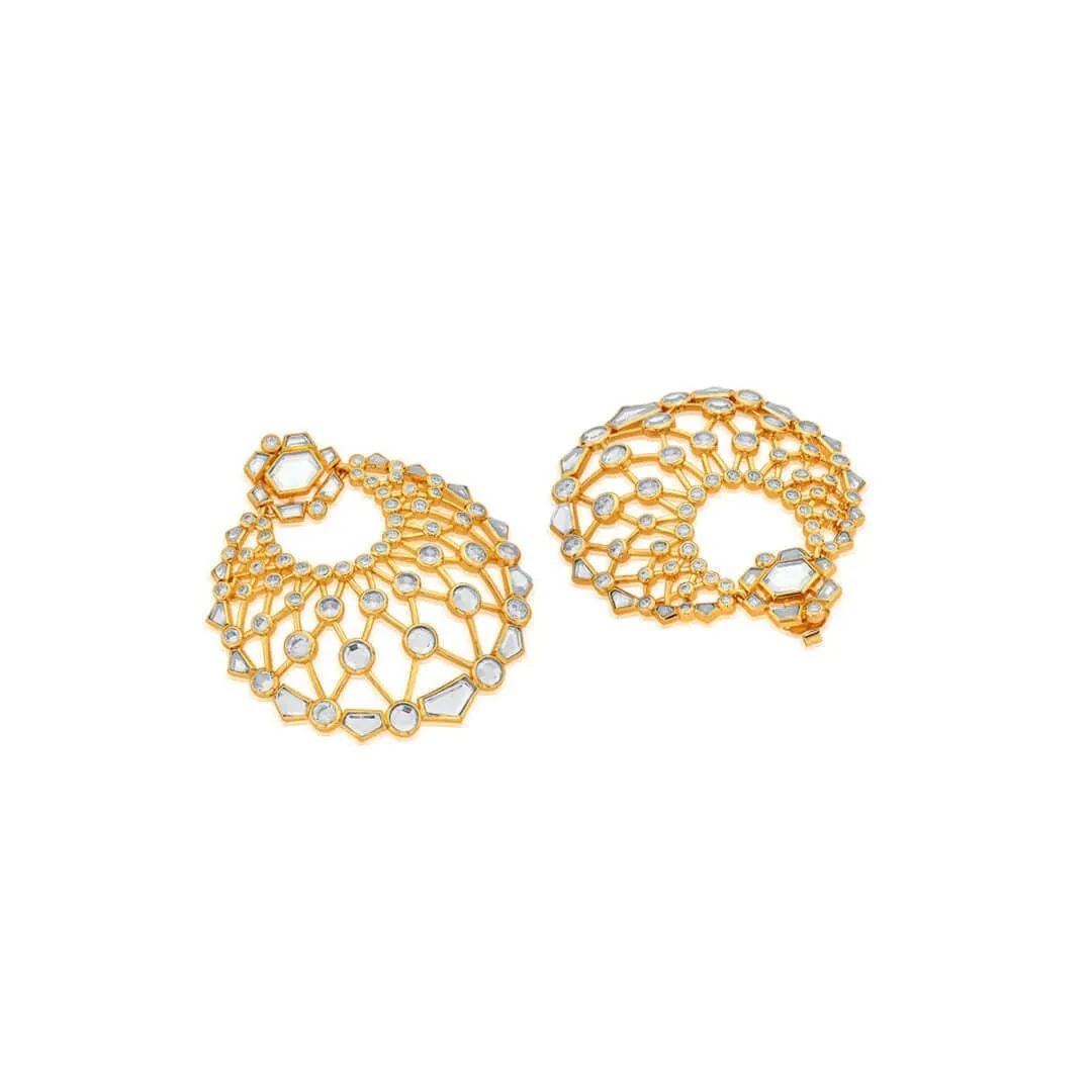 Crystal Moon Bali Earrings