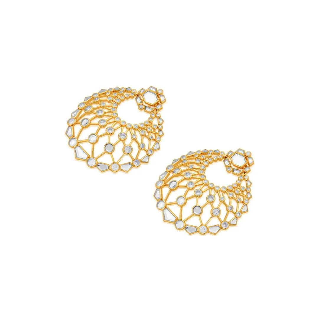 Crystal Moon Bali Earrings