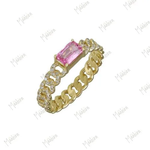 Diamond Pink Sapphire Ring