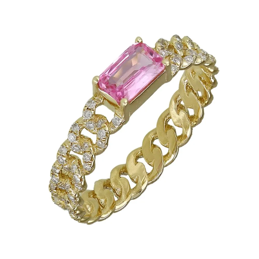 Diamond Pink Sapphire Ring
