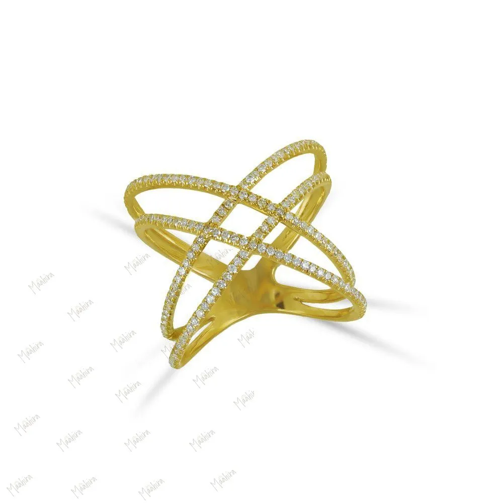 Double Helix Diamond Ring