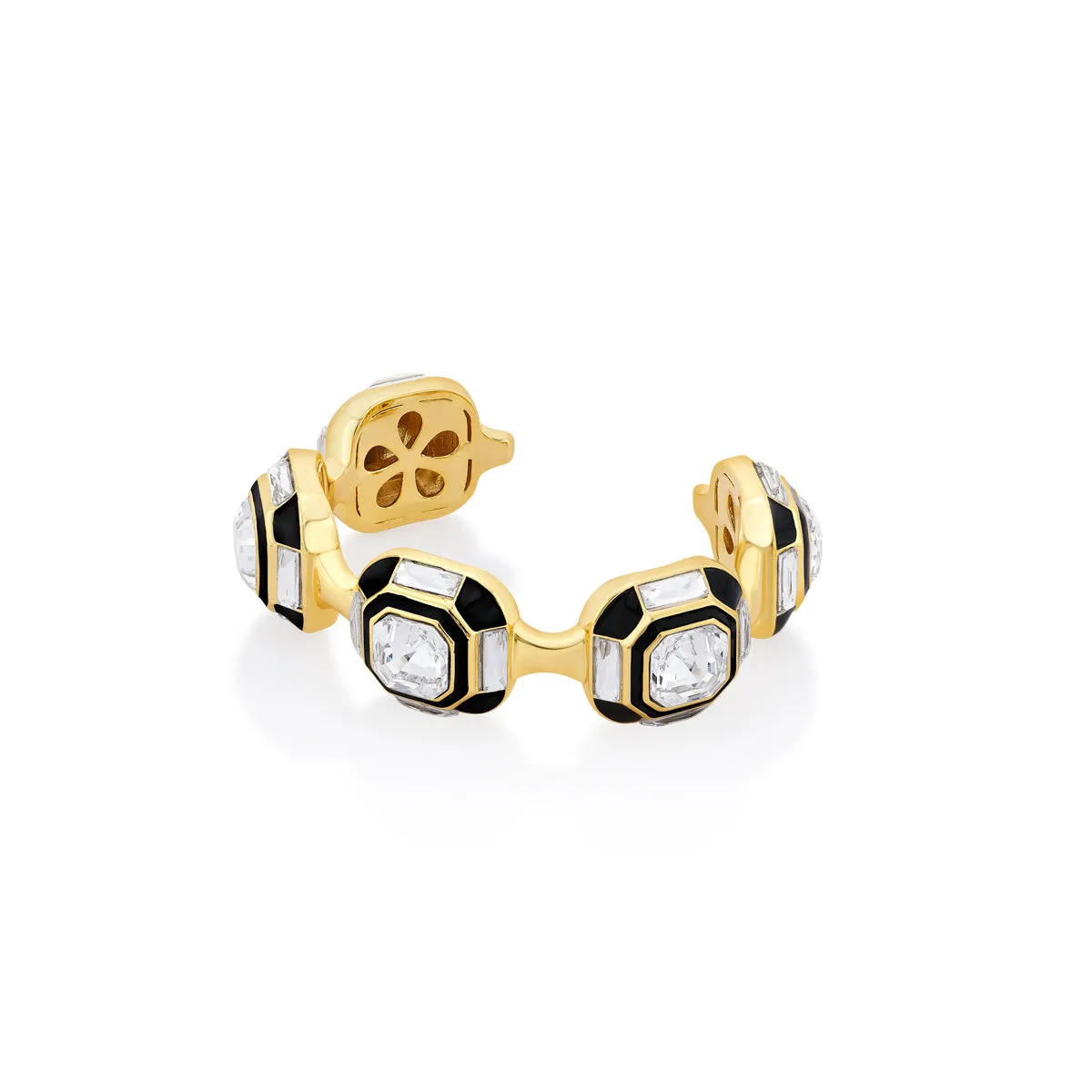 Gold Moss Deco Crystal Cuff