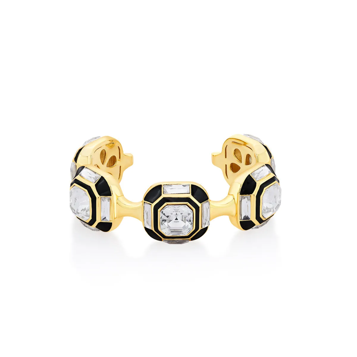 Gold Moss Deco Crystal Cuff