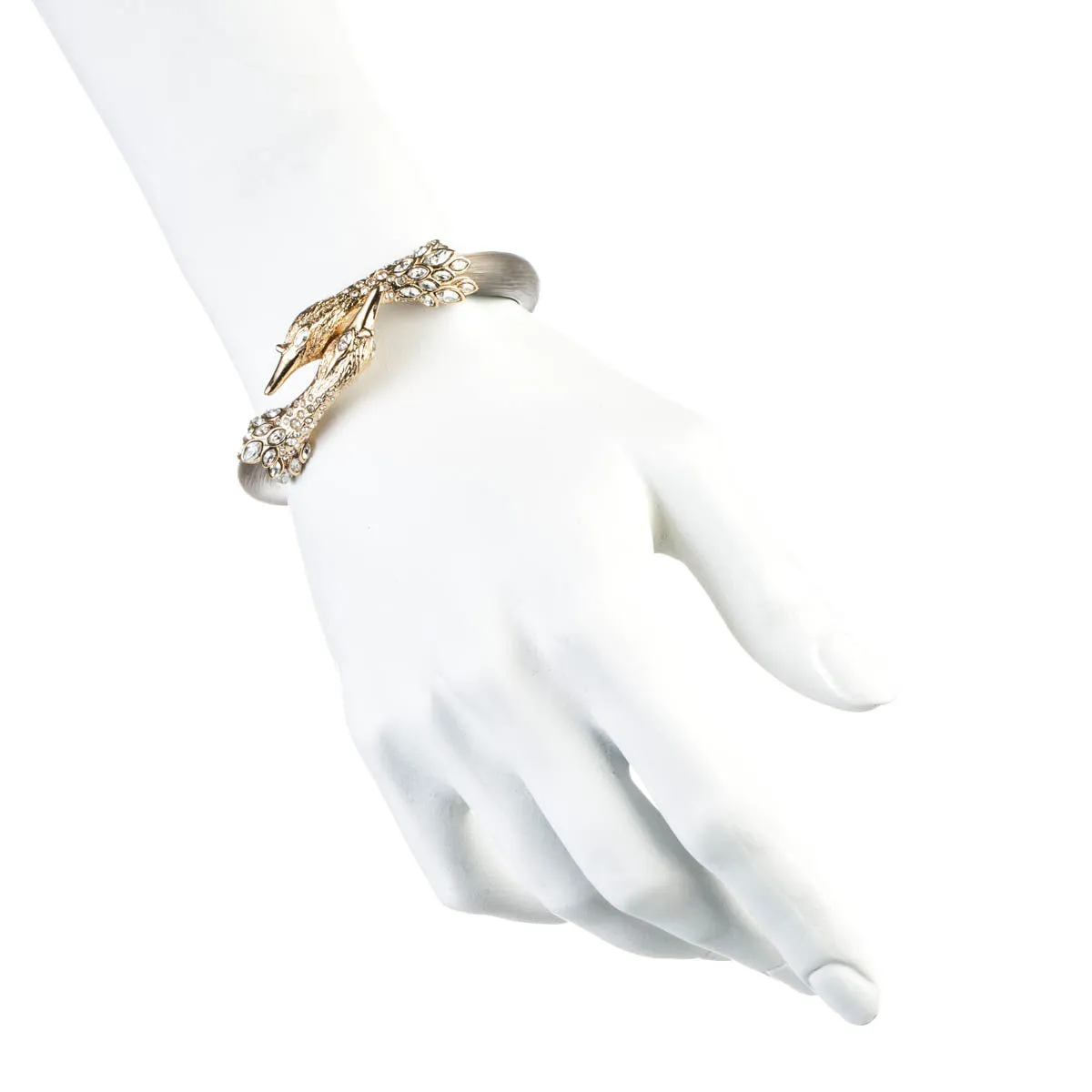 Imperial Kissing Swan Hinged Bracelet