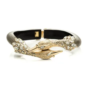 Imperial Kissing Swan Hinged Bracelet