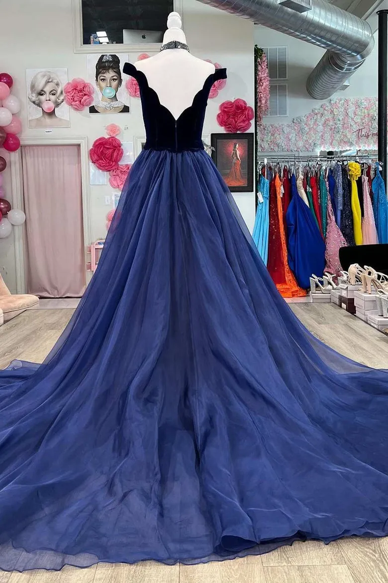 Mermaid Velvet Off The Shoulder Pageant Prom Dress Evening Dresses