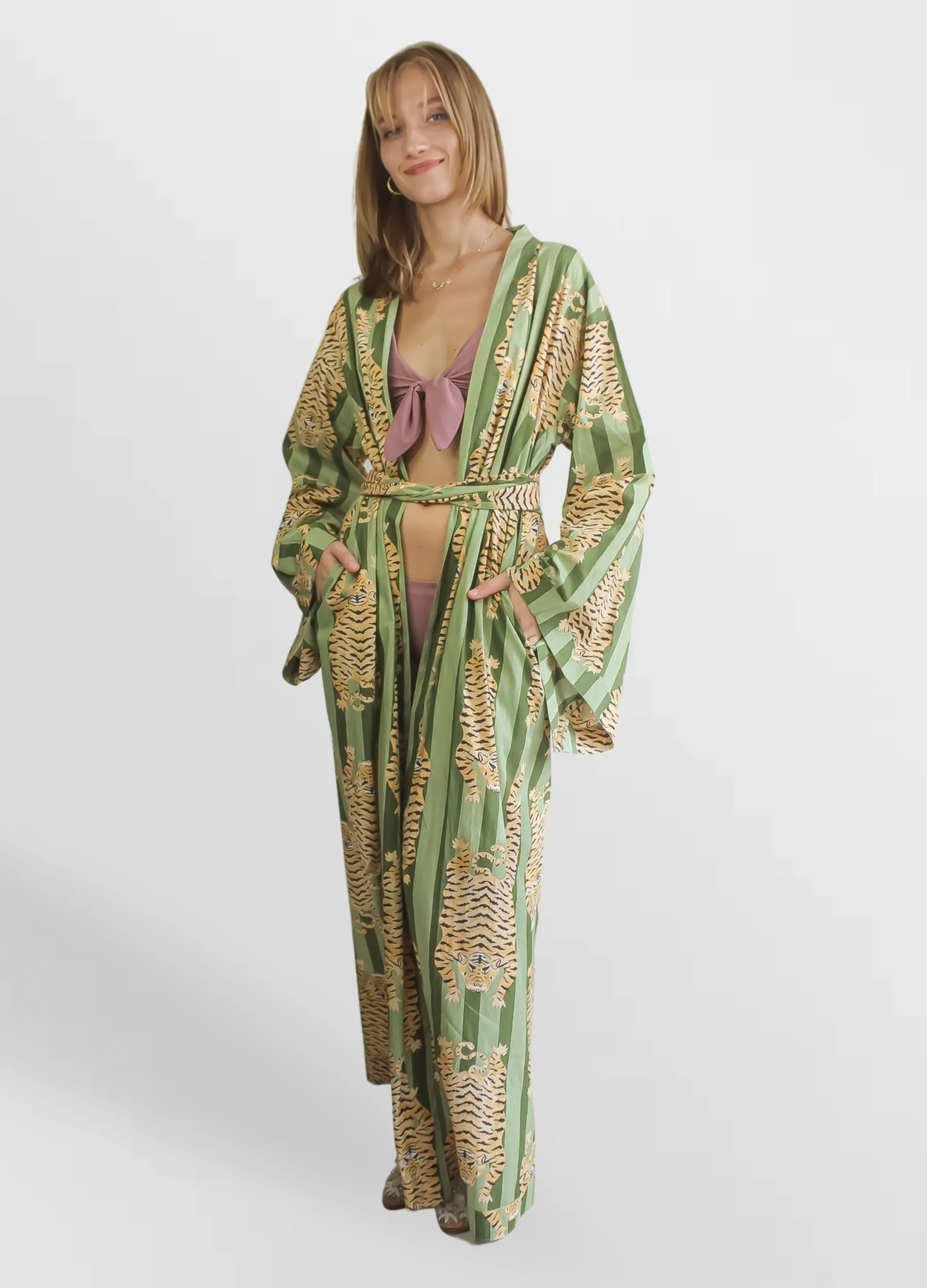 Paradise Olive Kimono