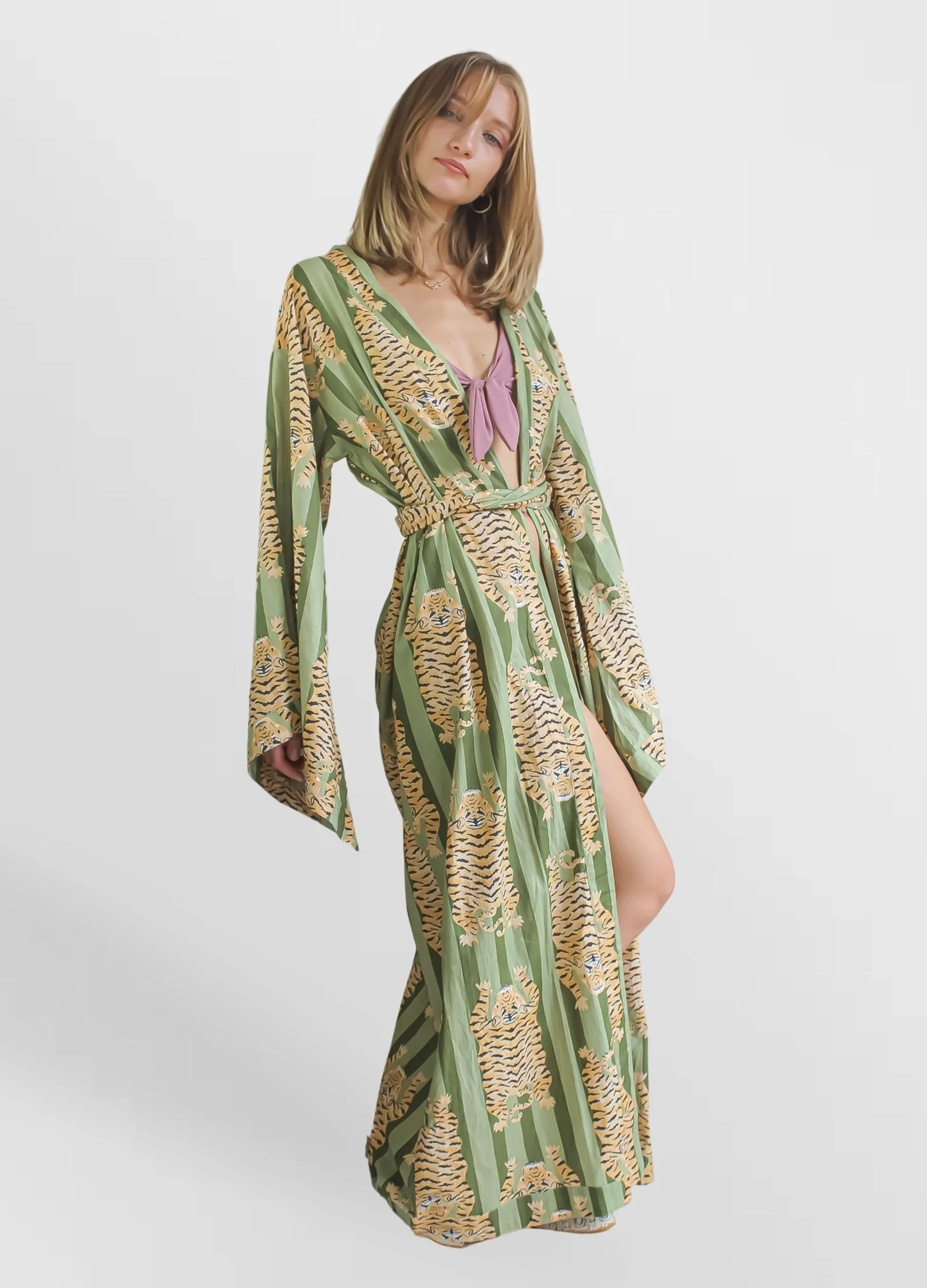 Paradise Olive Kimono