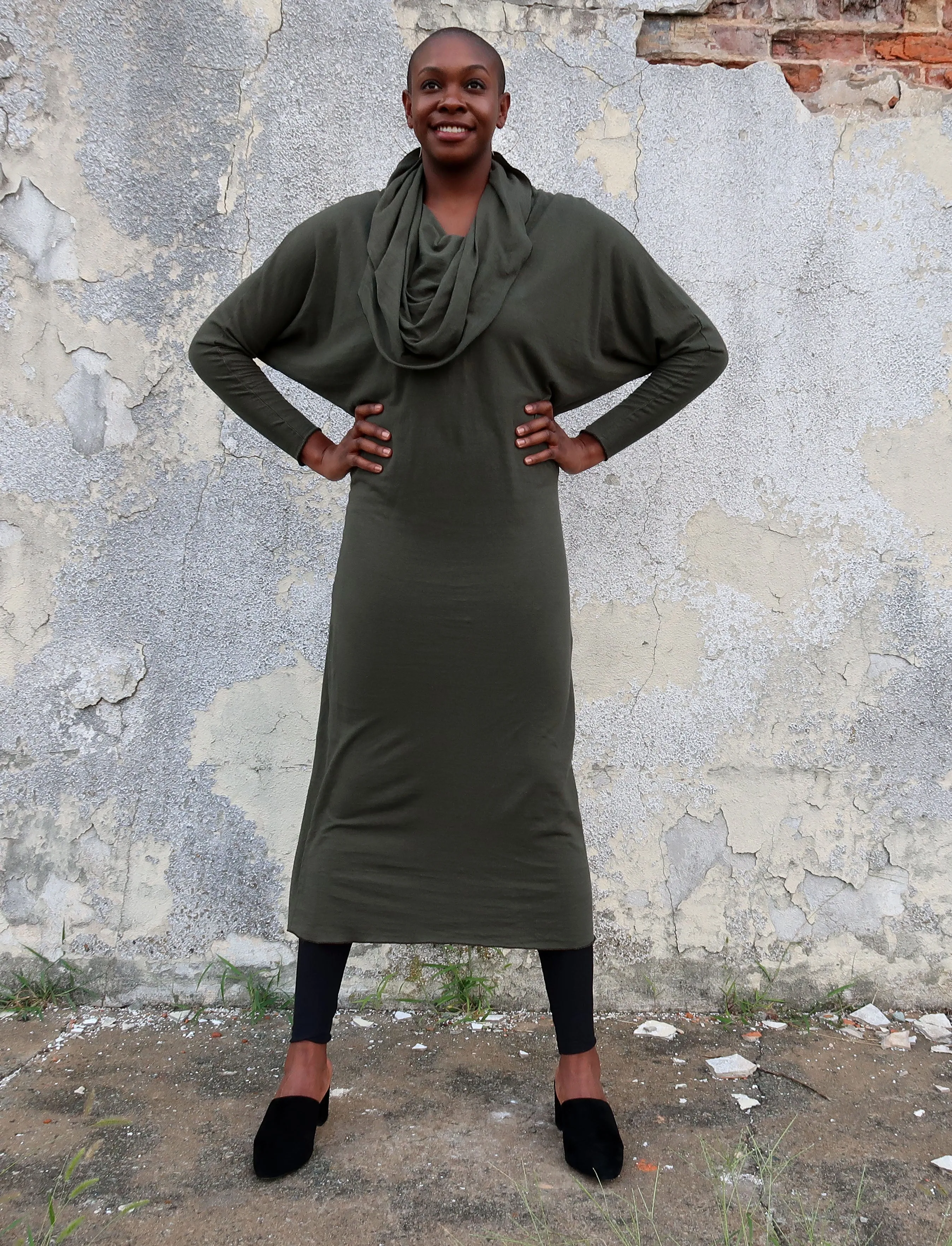 Super Cowl Migration Long Dress