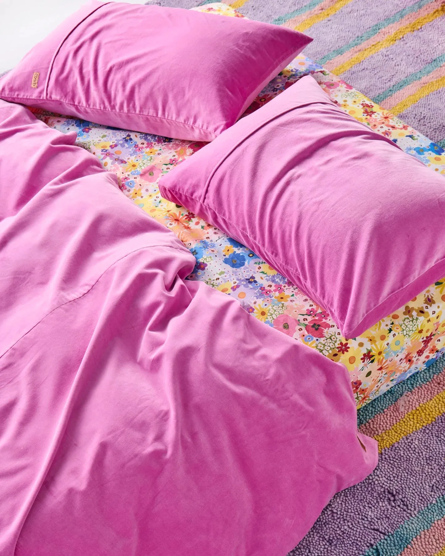 Super Pink Velvet Quilt Cover - Kip & Co.