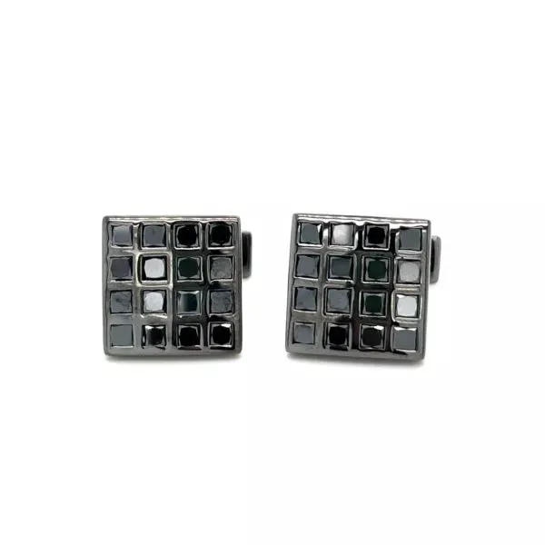 TIMELESS CUFFLINKS BLACK RHODIUM