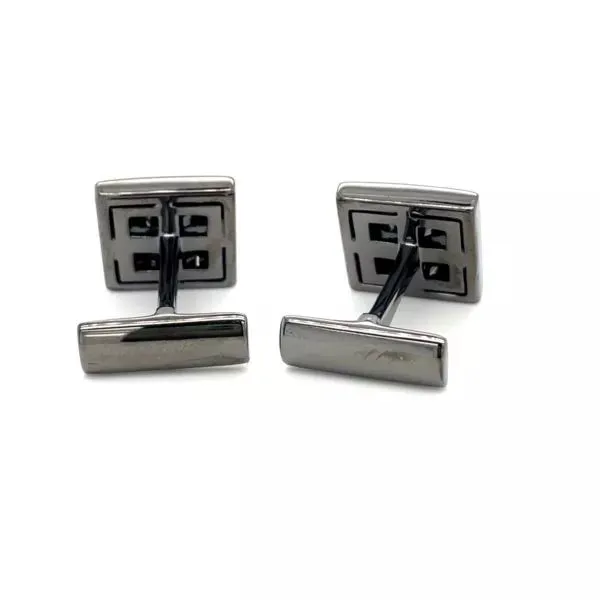 TIMELESS CUFFLINKS BLACK RHODIUM