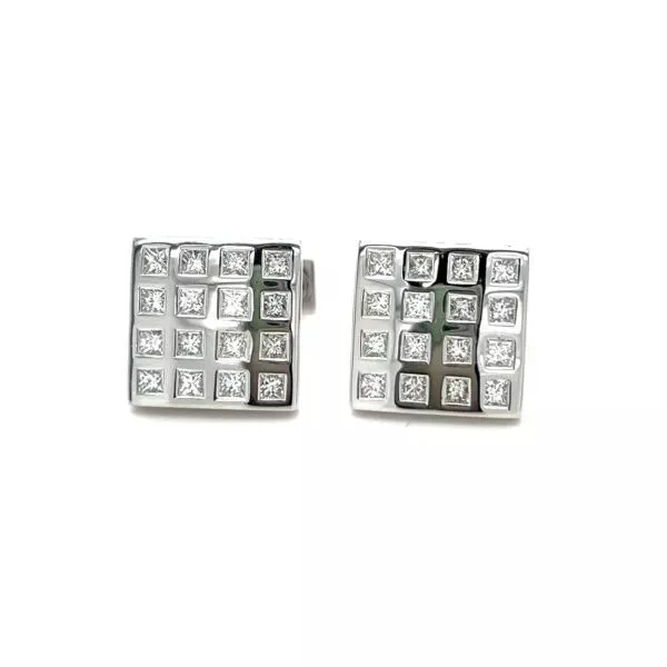 TIMELESS CUFFLINKS NATURAL PRINCESS DIAMONDS