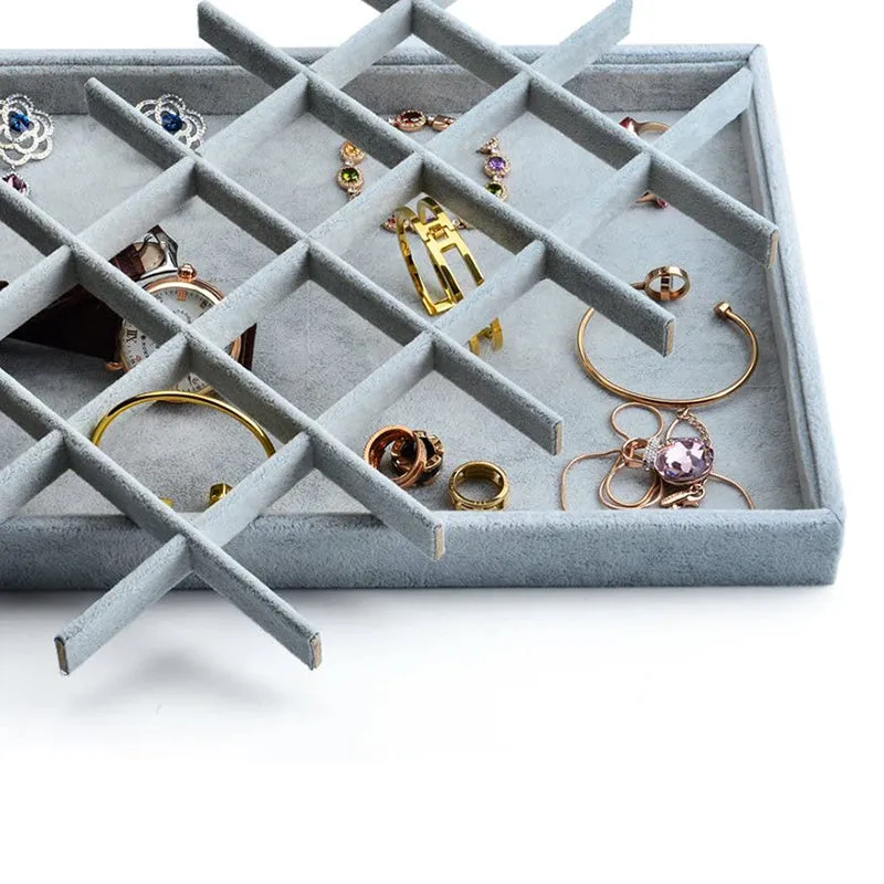 Velvet Stackable Jewelry Display Tray 24 Grids P00103