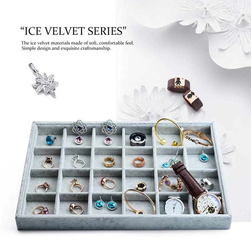 Velvet Stackable Jewelry Display Tray 24 Grids P00103
