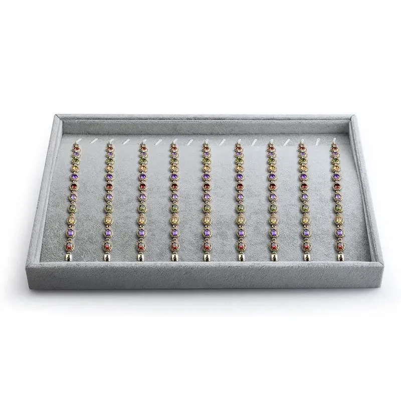 Velvet Stackable Necklace Bracelet Jewelry Display Tray P00105