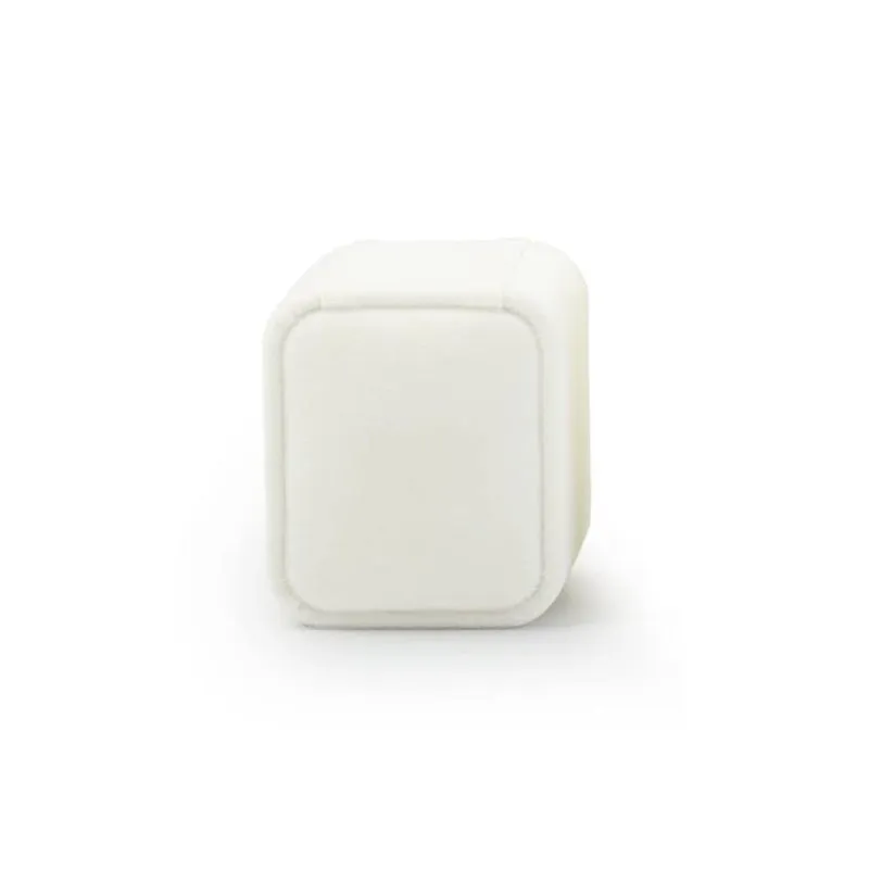White Velvet Wedding Ring Box H04501